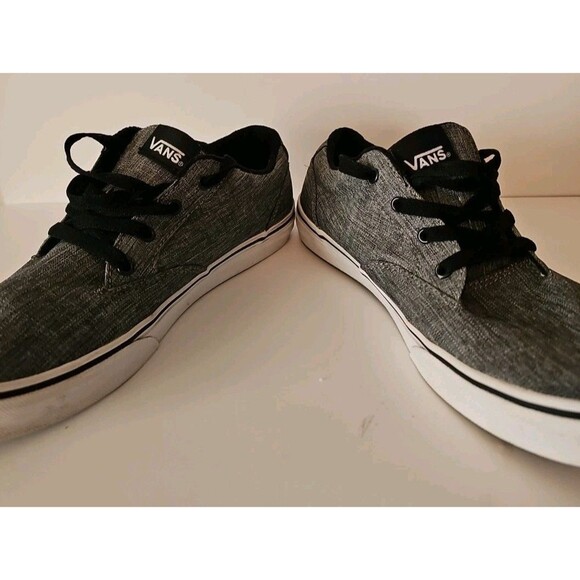 Vans Shoes Youth 6 Off The Wall Skateboard Lace Up Sneakers 721356 Grey Fabric - Picture 3 of 7